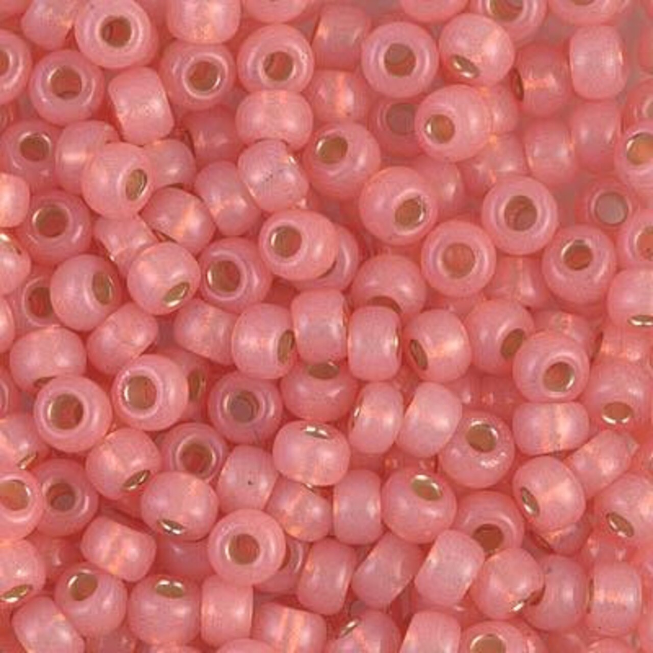 Miyuki 6 Round Seed Bead, 6-642, Dyed Salmon Silver Lined Alabaster